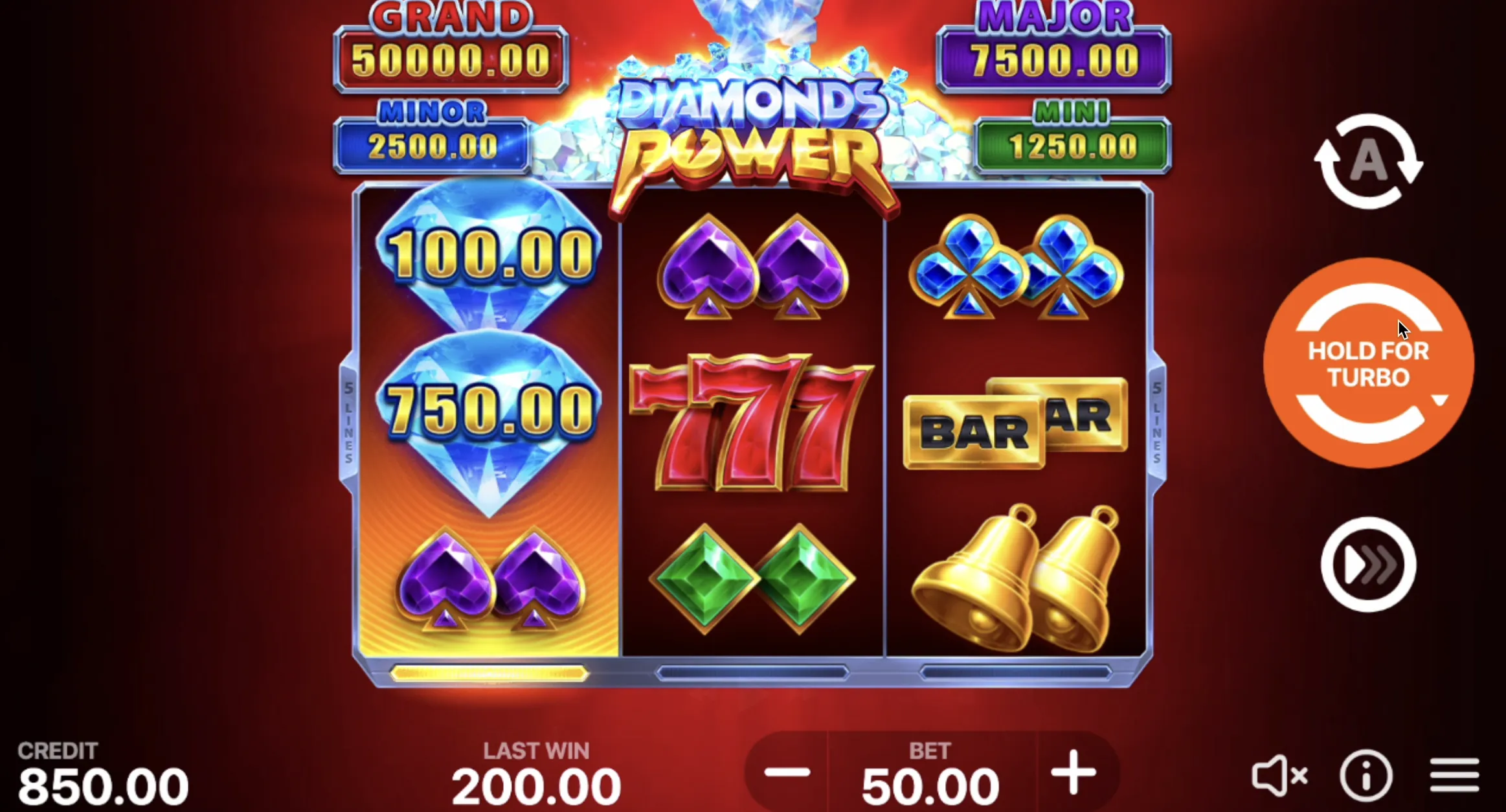 Diamonds Power: Hold and Win